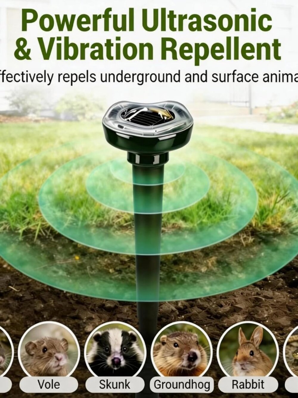Mole Repellent Solar Powered--(4 Pack)